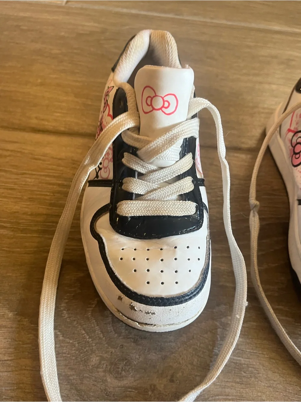 Hello Kitty White, Black and Pink Kids Sneakers